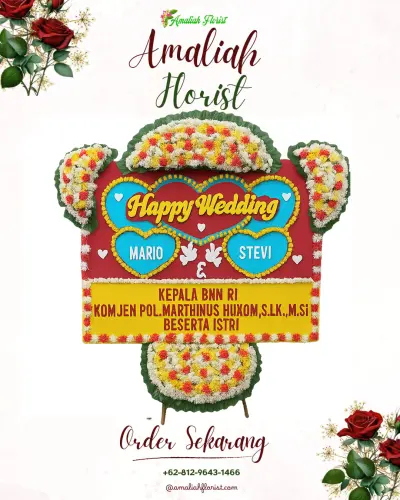 Karangan Papan Bunga Pernikahan di Karangwareng